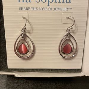 Lia Sophia pink stone dangle earrings
